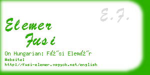 elemer fusi business card